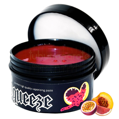 Cutie cu 50 grame de pasta pentru narghilea cu aroma de grapefruit, fructul pasiunii si piersici Hookah Squeeze Pink Passion